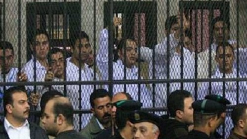 المتهمون في خلية مدينة نصر خلال إحدى جلسات محاكمتهم